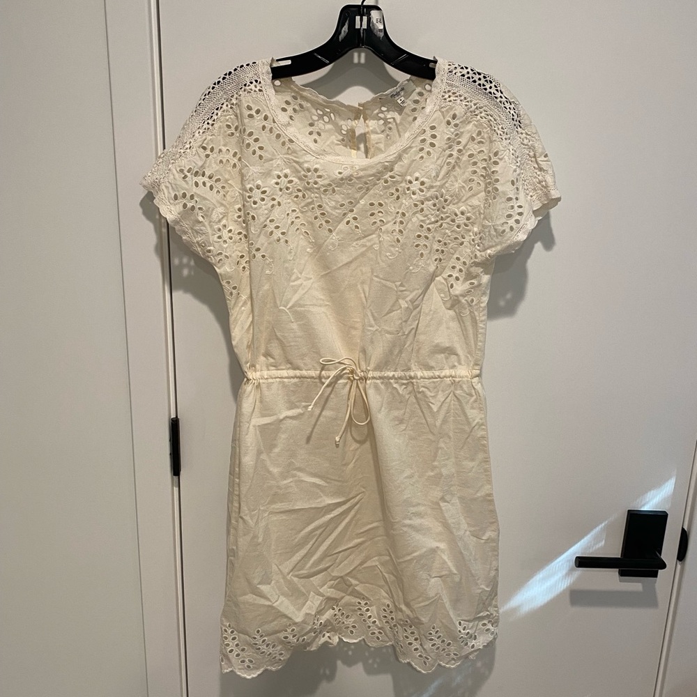 Madewell off white cotton eyelet dress